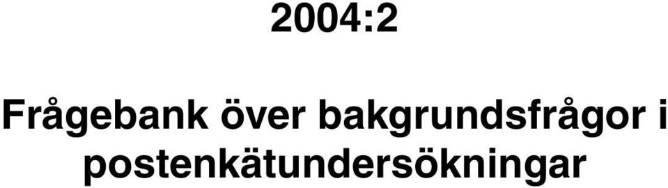 bakgrundsfrågor