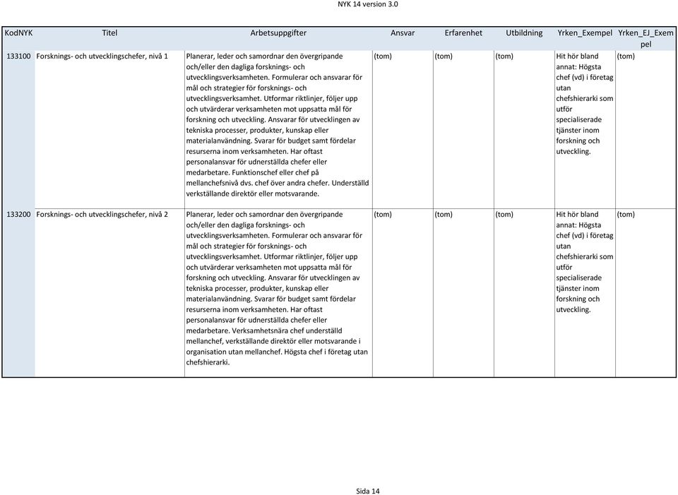 Ansvarar för utvecklingen av tekniska processer, produkter, kunskap eller materialanvändning. Svarar för budget samt fördelar resurserna inom verksamheten.