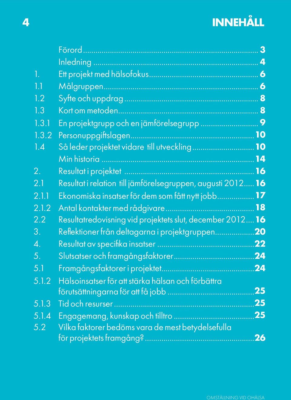 ..17 2.1.2 Antal kontakter med rådgivare...18 2.2 Resultatredovisning vid projektets slut, december 2012...16 3. Reflektioner från deltagarna i projektgruppen...20 4. Resultat av specifika insatser.