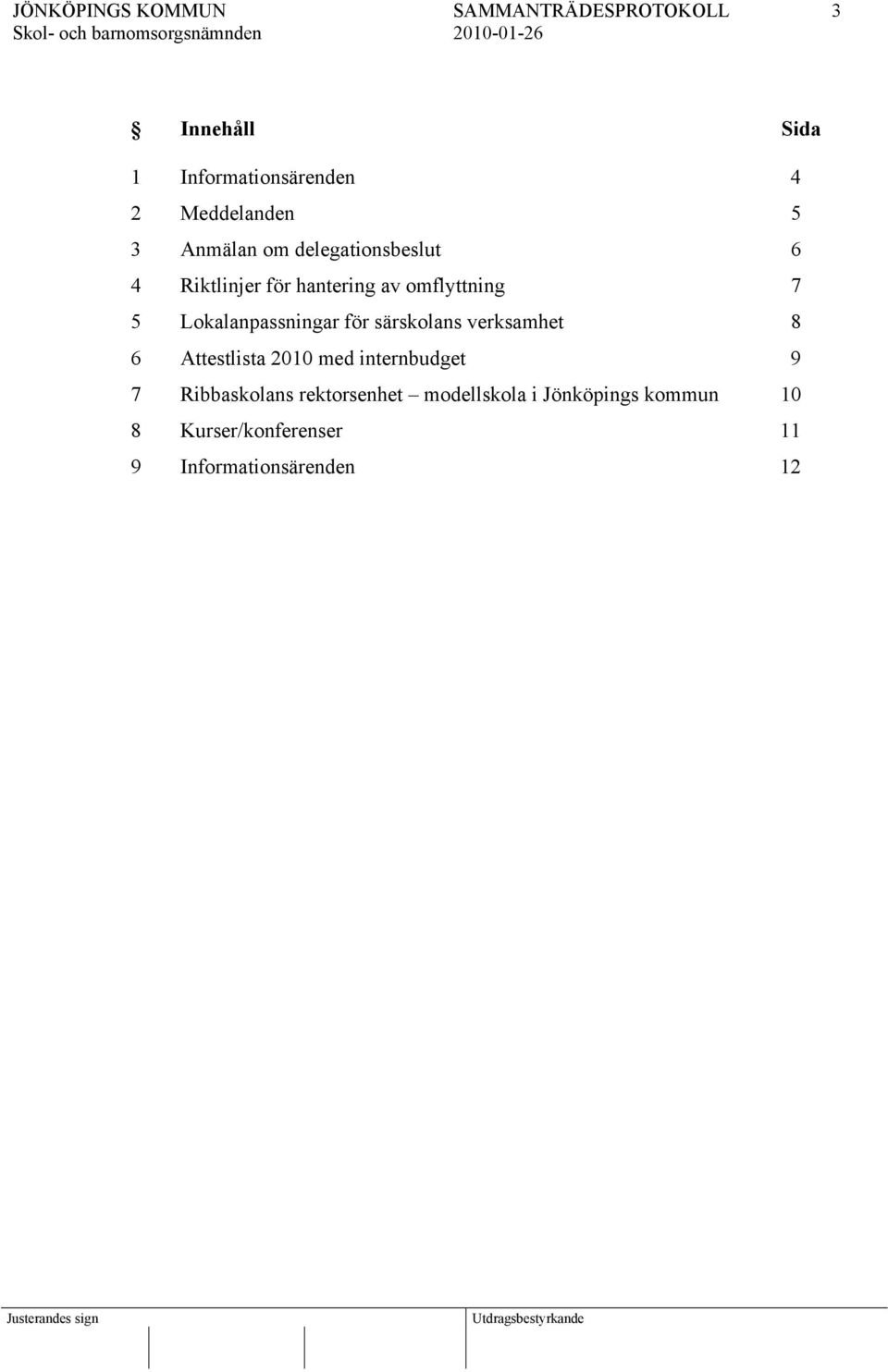 Lokalanpassningar för särskolans verksamhet 8 6 Attestlista 2010 med internbudget