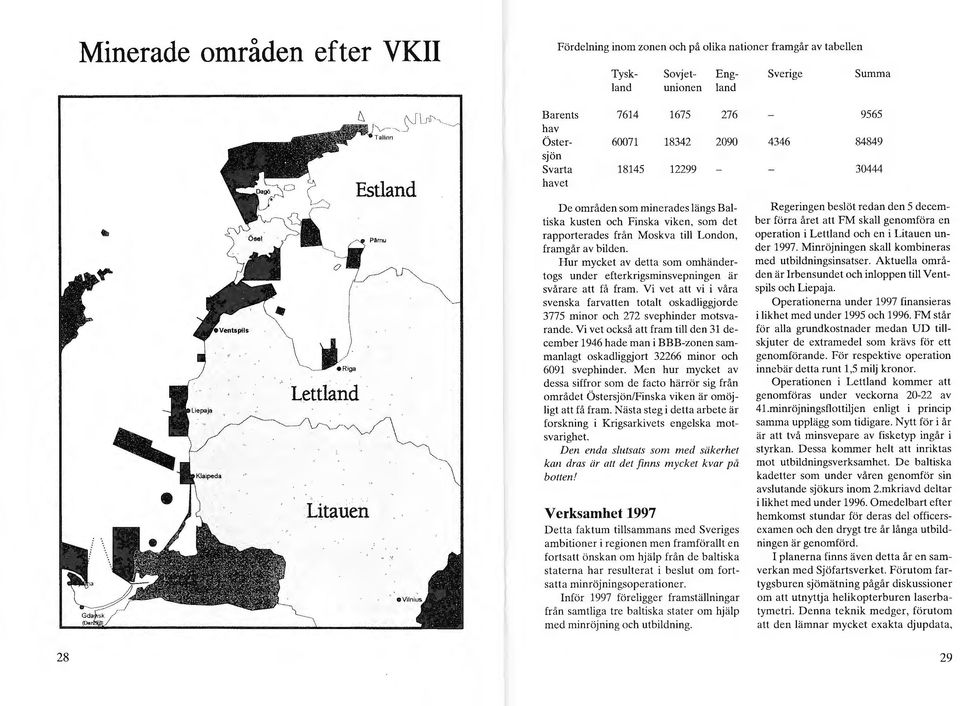 Hur mycket av detta som omhändertogs under efterkrigsminsvepningen är svårare att få fram. Vi vet att vi i våra svenska farvatten totalt oskadliggjorde 3775 minor och 272 svephinder motsvarande.