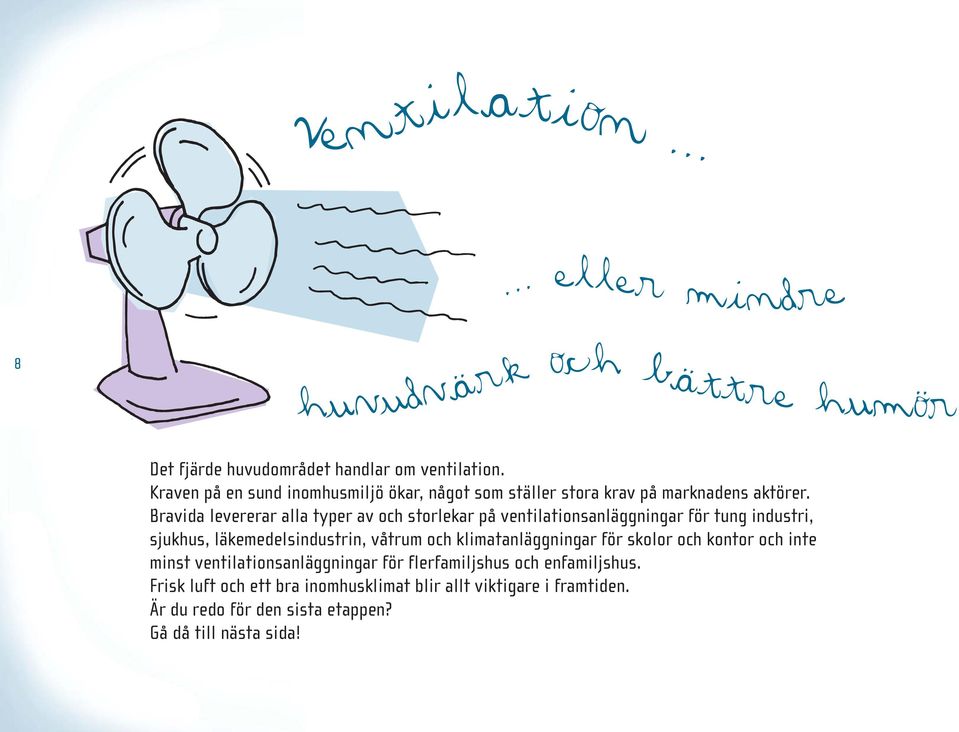 Bravida levererar alla typer av och storlekar på ventilationsanläggningar för tung industri, sjukhus, läkemedelsindustrin, våtrum och