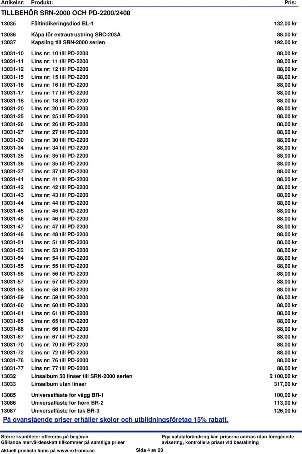 Lins nr: 17 till PD-2200 88,00 kr 13031-18 Lins nr: 18 till PD-2200 88,00 kr 13031-20 Lins nr: 20 till PD-2200 88,00 kr 13031-25 Lins nr: 25 till PD-2200 88,00 kr 13031-26 Lins nr: 26 till PD-2200