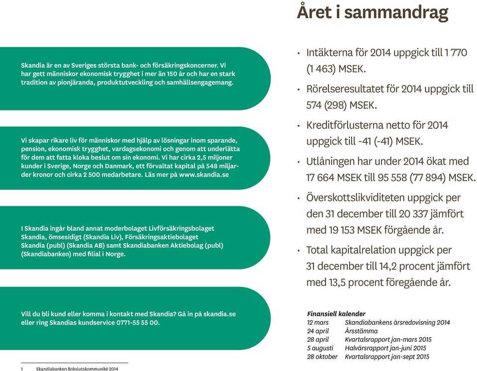 Vi skapar rikare liv för människor med hjälp av lösningar inom sparande, pension, ekonomisk trygghet, vardagsekonomi och genom att underlätta för dem att fatta kloka beslut om sin ekonomi.