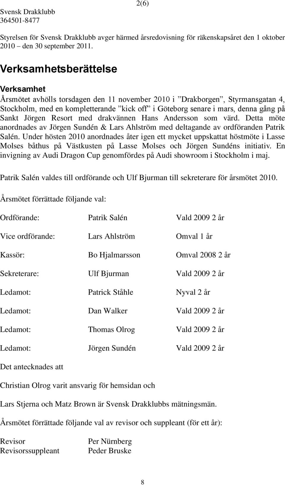 Jörgen Resort med drakvännen Hans Andersson som värd. Detta möte anordnades av Jörgen Sundén & Lars Ahlström med deltagande av ordföranden Patrik Salén.