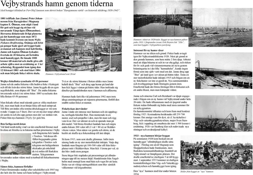 Herrarna diskuterade livligt planerna på det hamnbygge som man 1872 hade kommit överens om inom Wejby Fiskares Broförening.