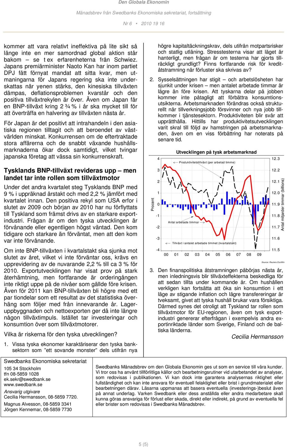 deflationsproblemen kvarstår och den positiva tillväxtrekylen är över. Även om Japan får en BNP-tillväxt kring ¾ % i år ska mycket till för att överträffa en halvering av tillväxten nästa år.