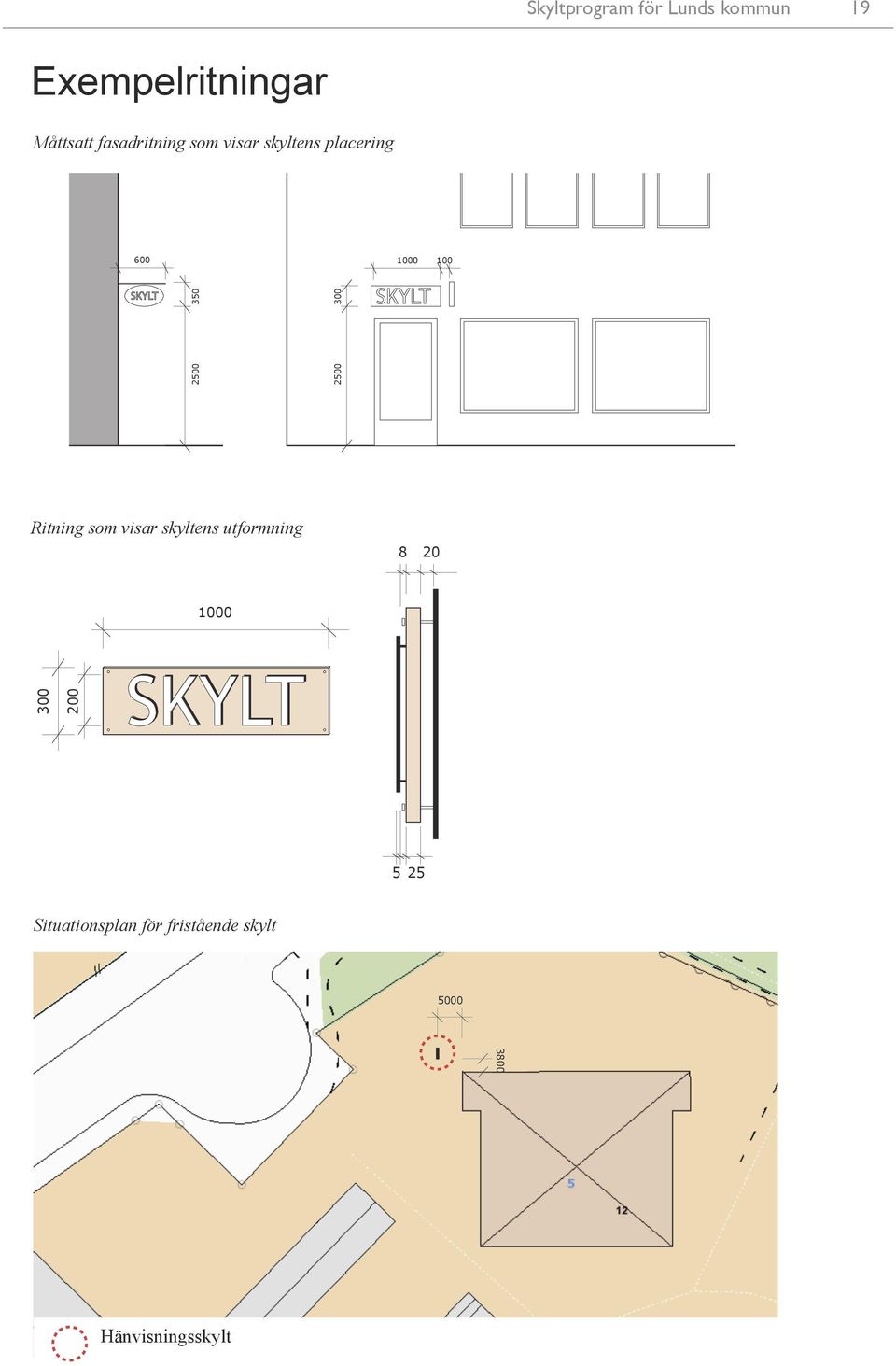 Ritning som visar skyltens utformning 8 8 20 1000 SKYLT SKYLT 200 200 300 300 1000 20 5 25