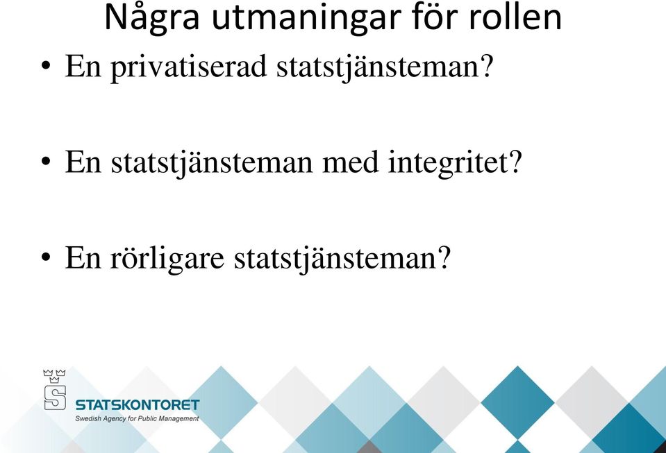 En statstjänsteman med