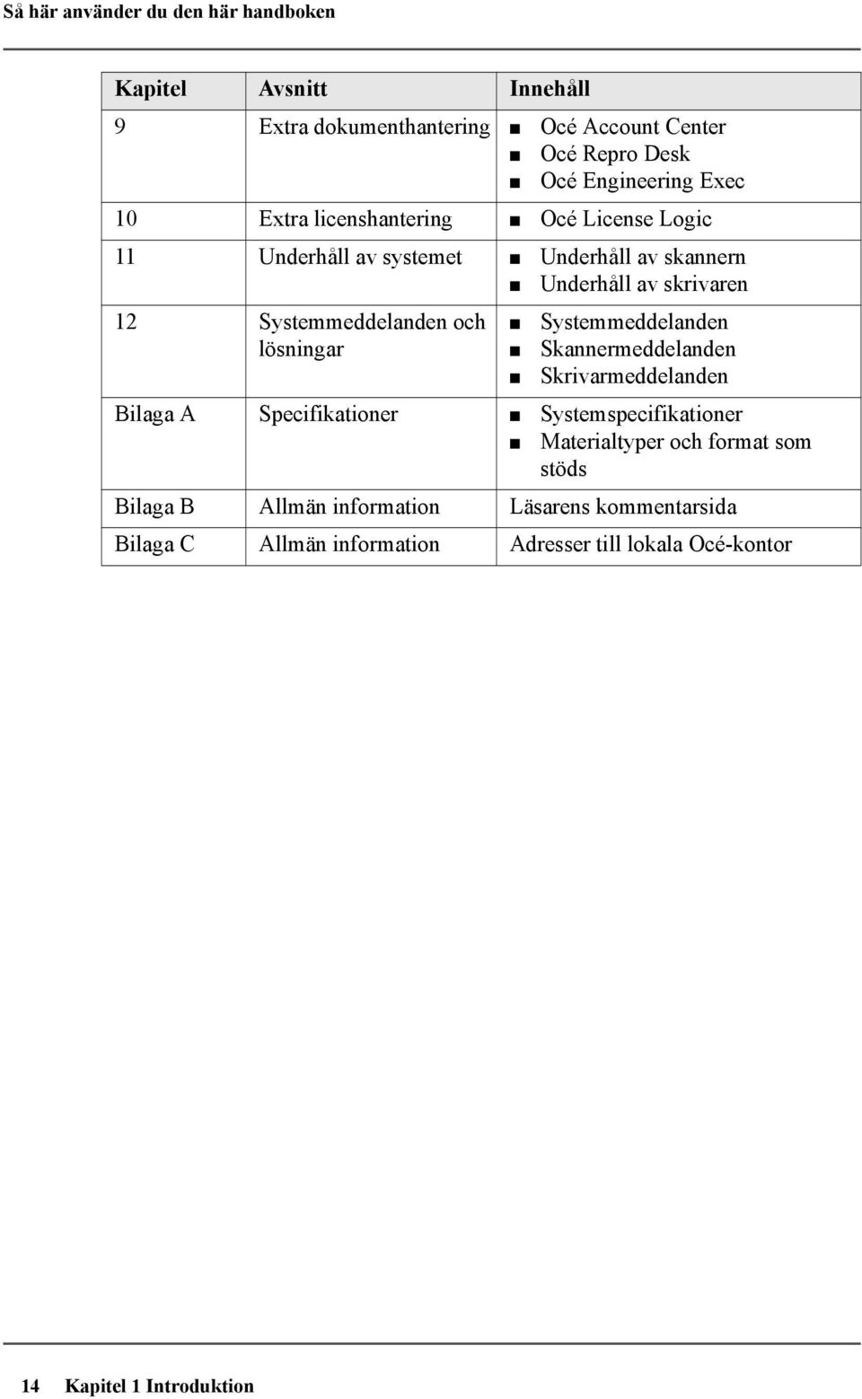 och Systemmeddelanden lösningar Skannermeddelanden Skrivarmeddelanden Bilaga A Specifikationer Systemspecifikationer Materialtyper och format