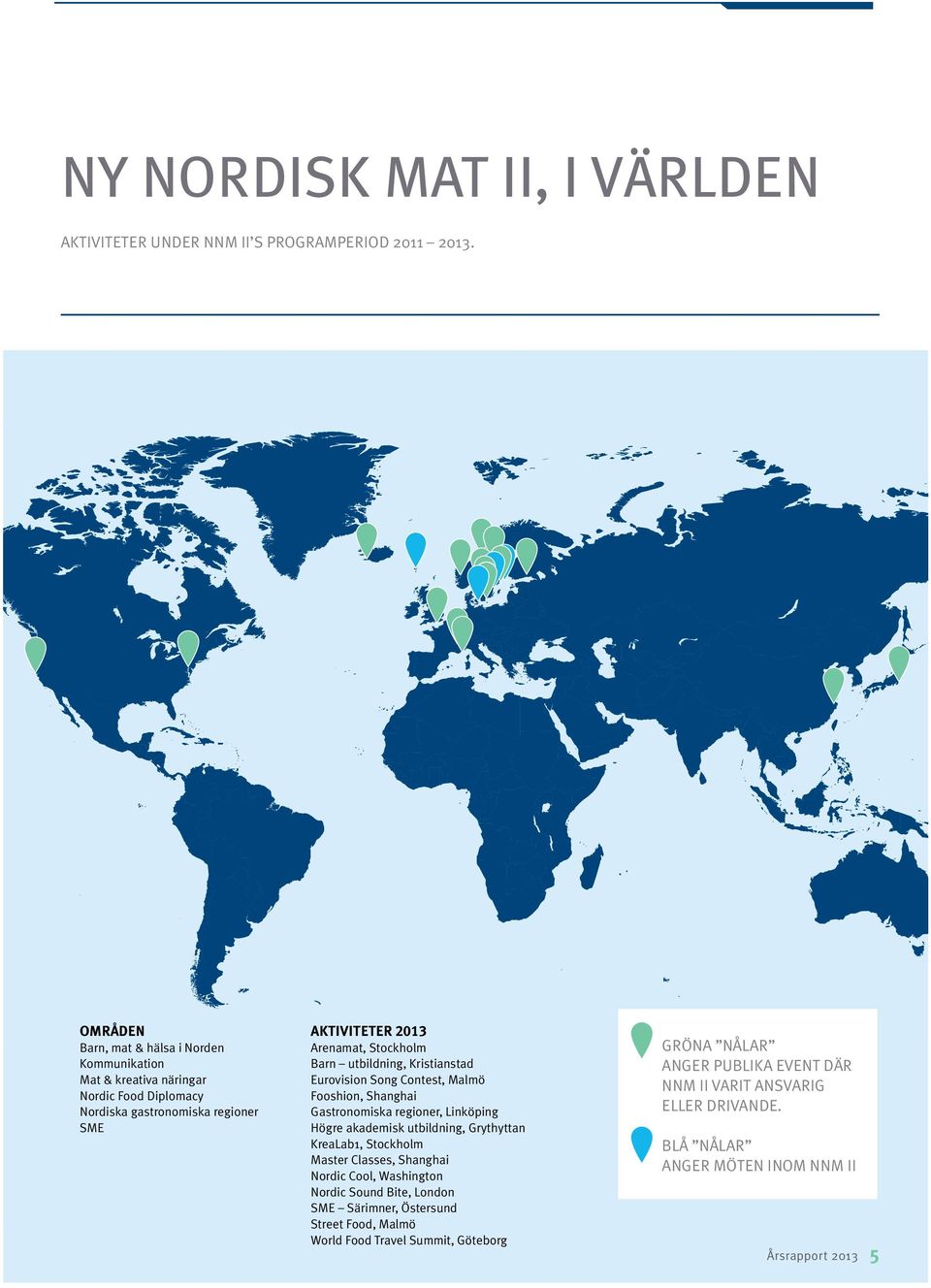 Nordic Food Diplomacy Fooshion, Shanghai Nordiska gastronomiska regioner Gastronomiska regioner, Linköping SME Högre akademisk utbildning, Grythyttan KreaLab1, Stockholm