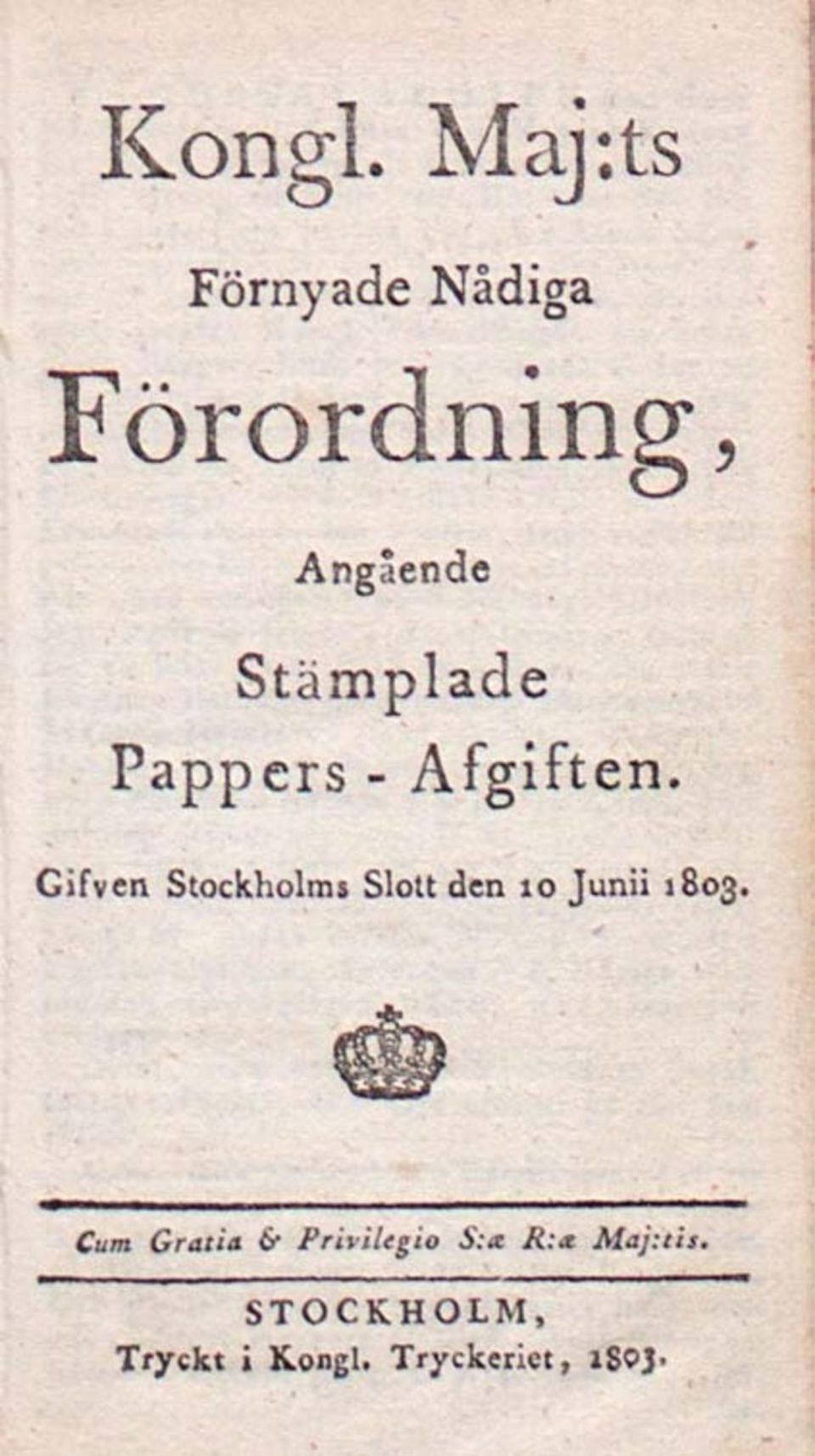 Stämplade Pappers - Afgiften.