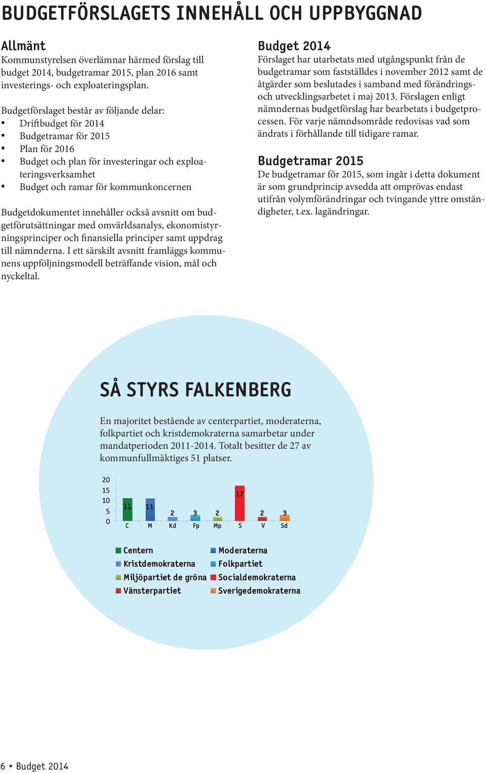 budgetförutsättningar med omvärldsanalys, ekonomistyrningsprinciper och finansiella principer samt uppdrag till nämnderna.