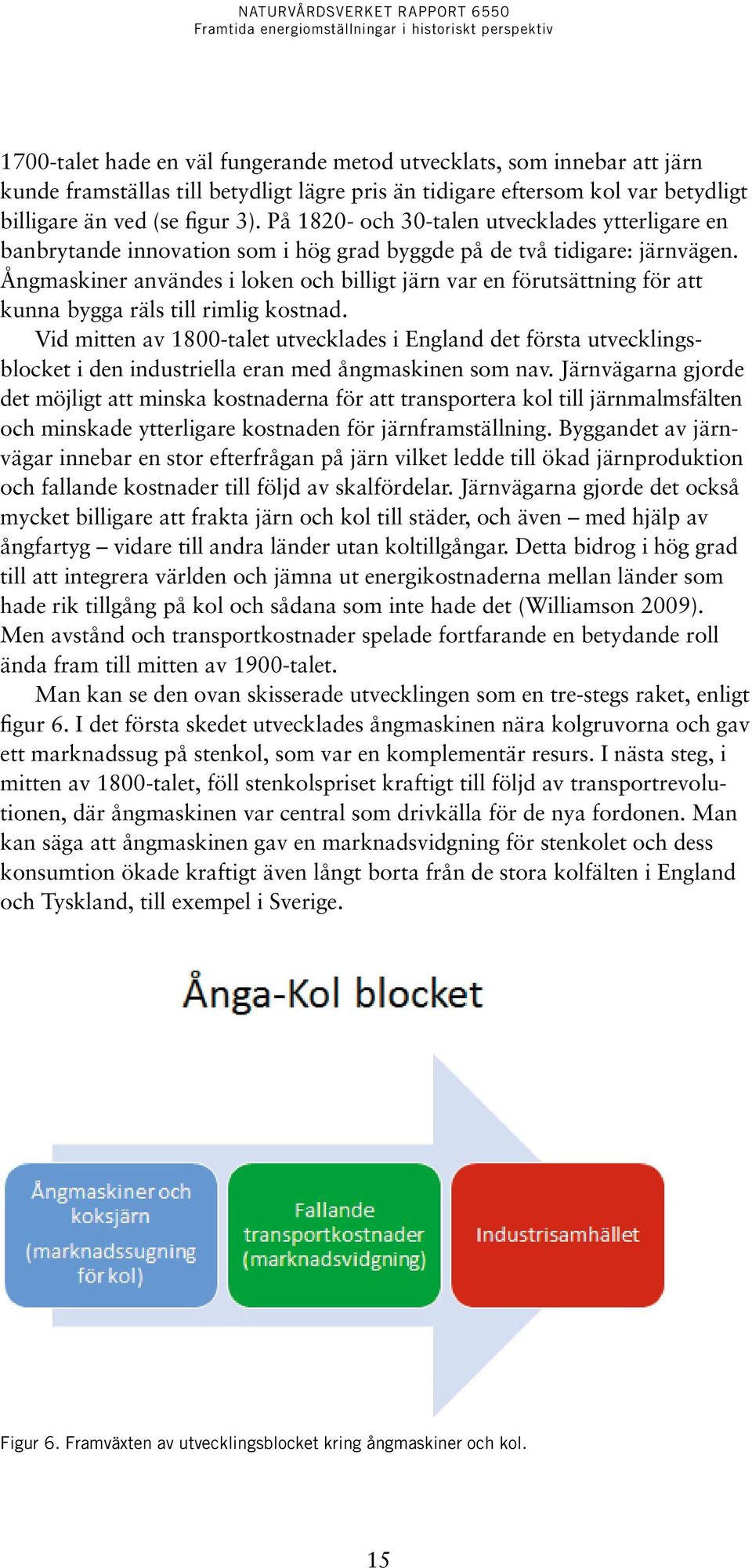 Ångmaskiner användes i loken och billigt järn var en förutsättning för att kunna bygga räls till rimlig kostnad.