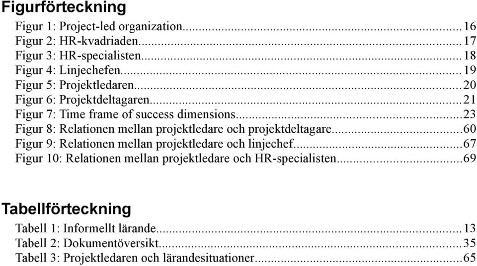 ..23 Figur 8: Relationen mellan projektledare och projektdeltagare...60 Figur 9: Relationen mellan projektledare och linjechef.