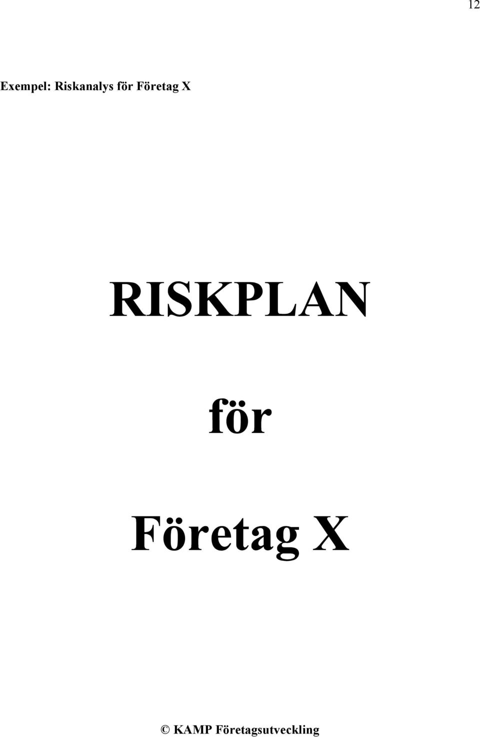 Företag X KAMP