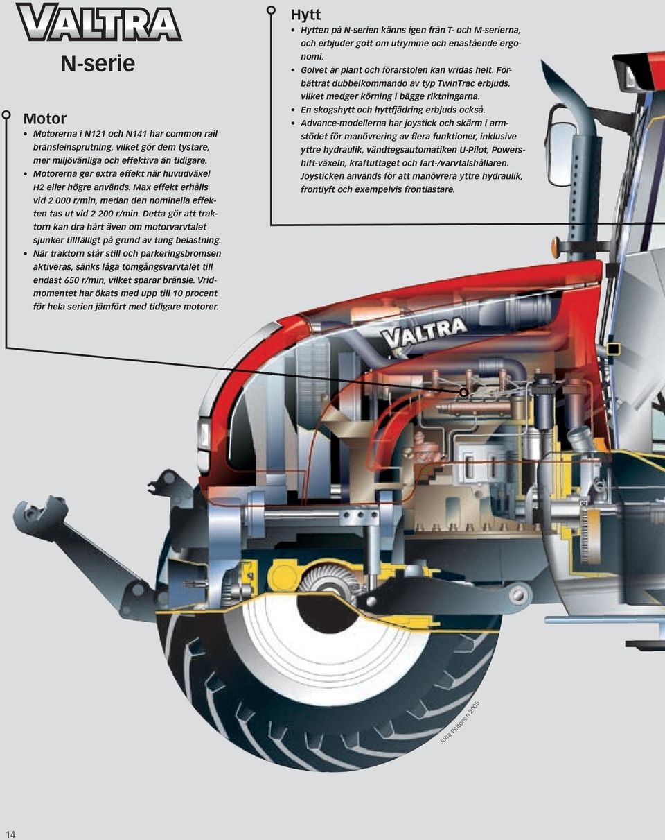 Detta gör att traktorn kan dra hårt även om motorvarvtalet sjunker tillfälligt på grund av tung belastning.