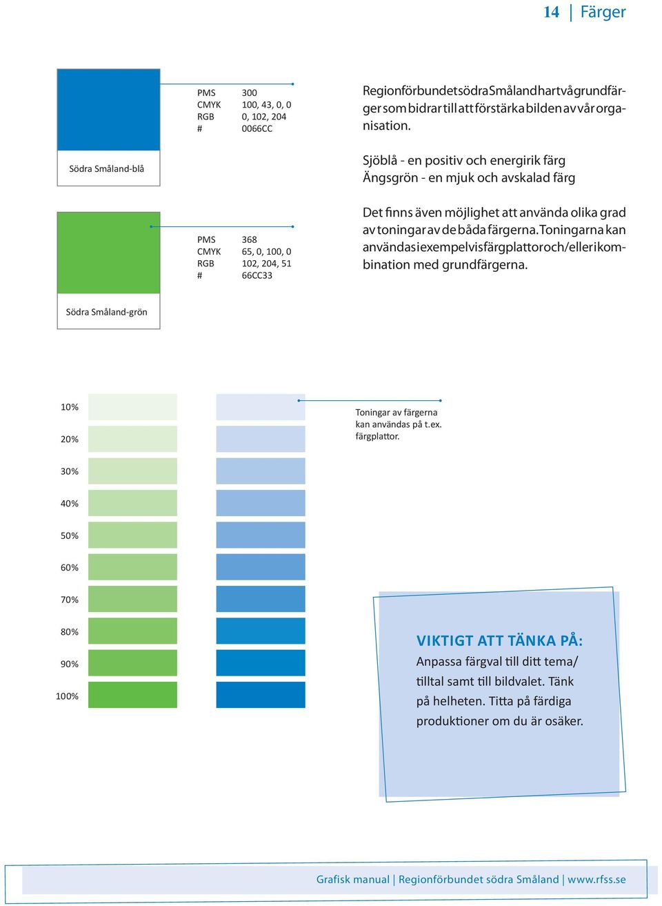 olika grad av toningar av de båda färgerna. Toningarna kan användas i exempelvis färgplattor och/eller i kombination med grundfärgerna.