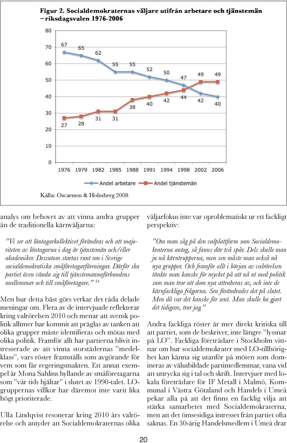 kärnväljarna: Vi ser att löntagarkollektivet förändras och att majoriteten av löntagarna i dag är tjänstemän och/eller akademiker.