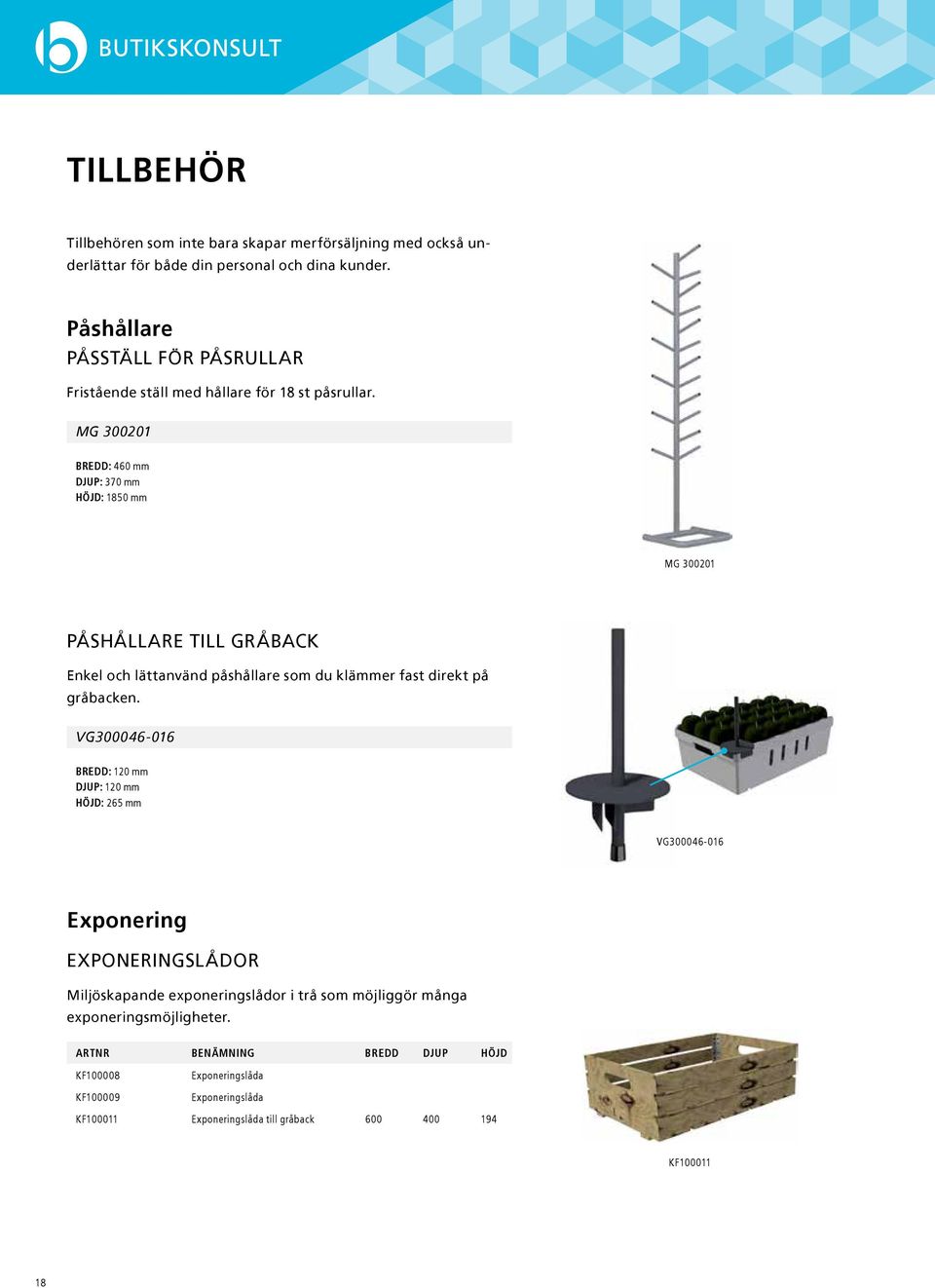 MG 300201 BREDD: 460 mm DJUP: 370 mm HÖJD: 1850 mm MG 300201 PÅSHÅLLARE TILL GRÅBACK Enkel och lättanvänd påshållare som du klämmer fast direkt på gråbacken.