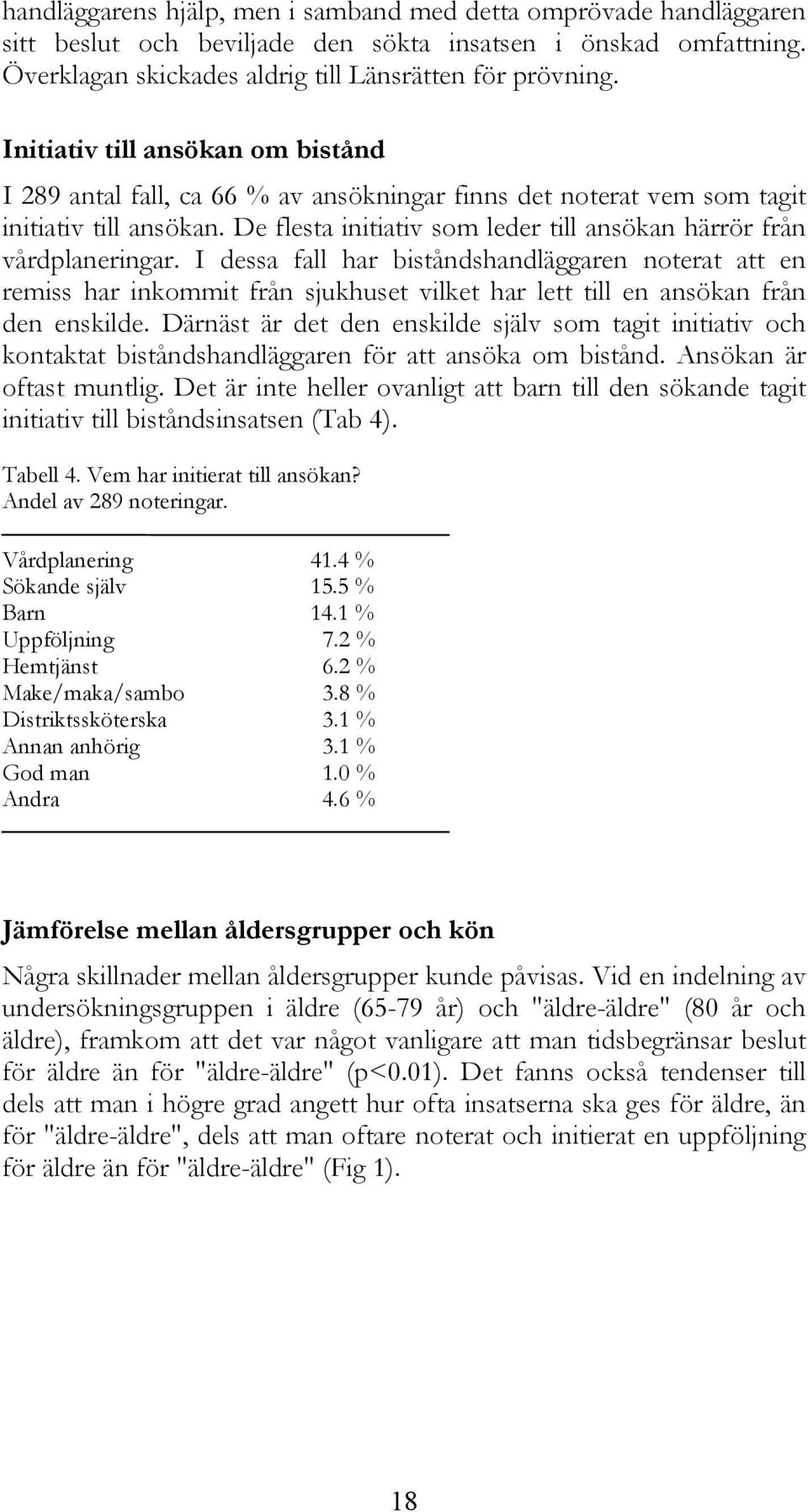 De flesta initiativ som leder till ansökan härrör från vårdplaneringar.