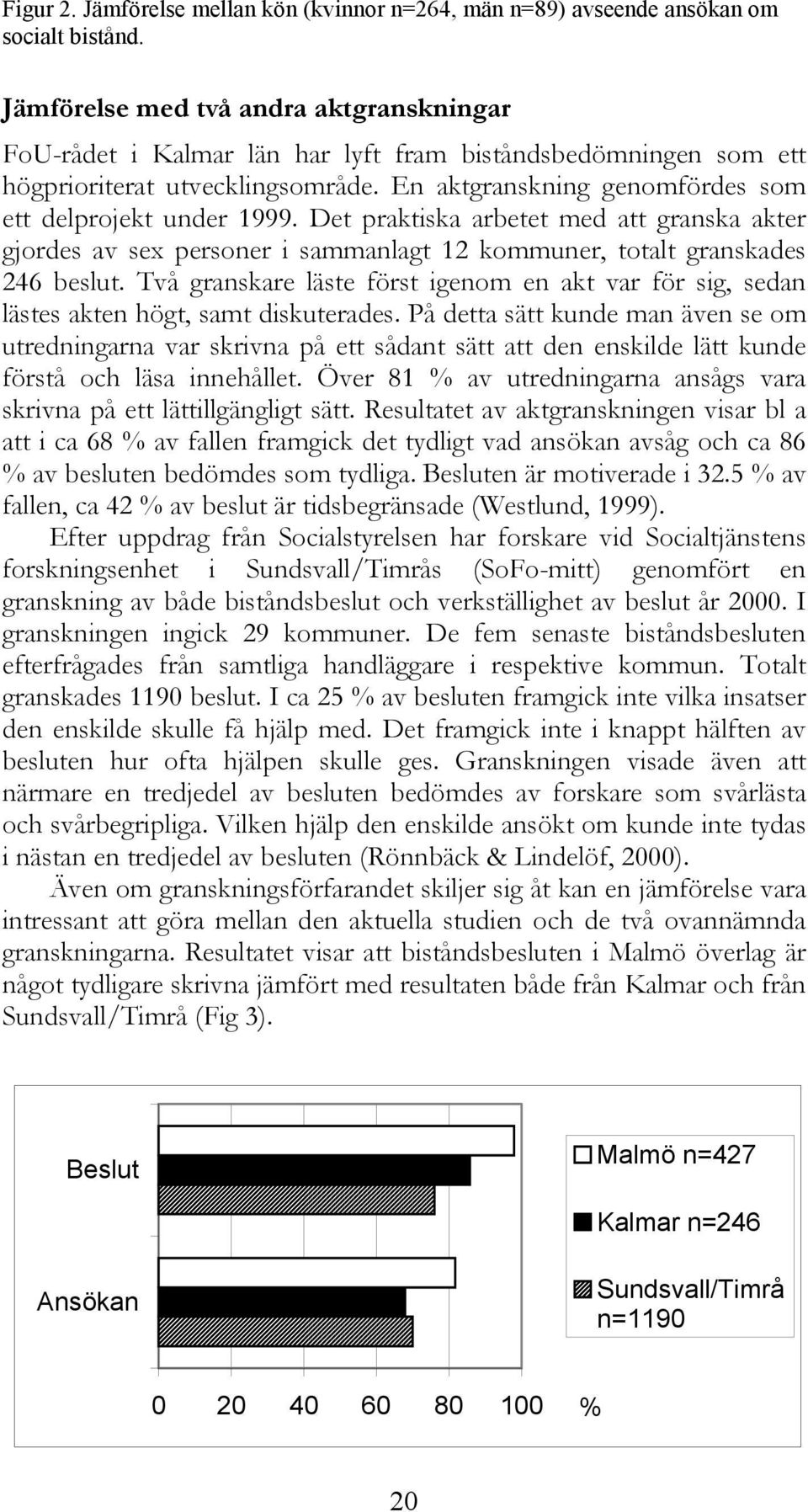 Det praktiska arbetet med att granska akter gjordes av sex personer i sammanlagt 12 kommuner, totalt granskades 246 beslut.