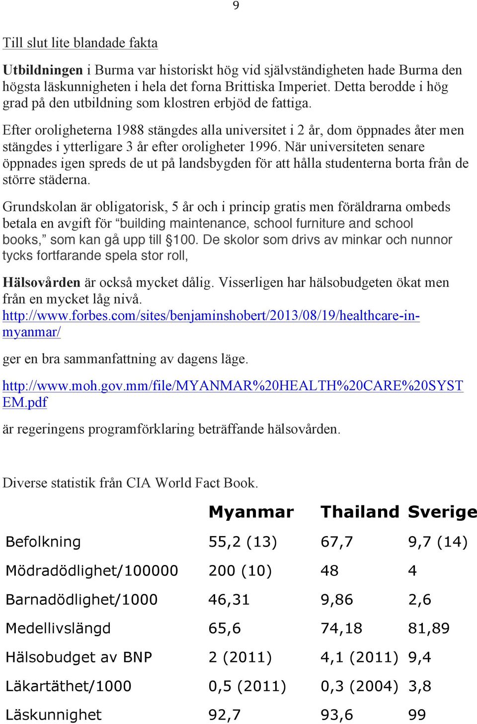 Efter oroligheterna 1988 stängdes alla universitet i 2 år, dom öppnades åter men stängdes i ytterligare 3 år efter oroligheter 1996.