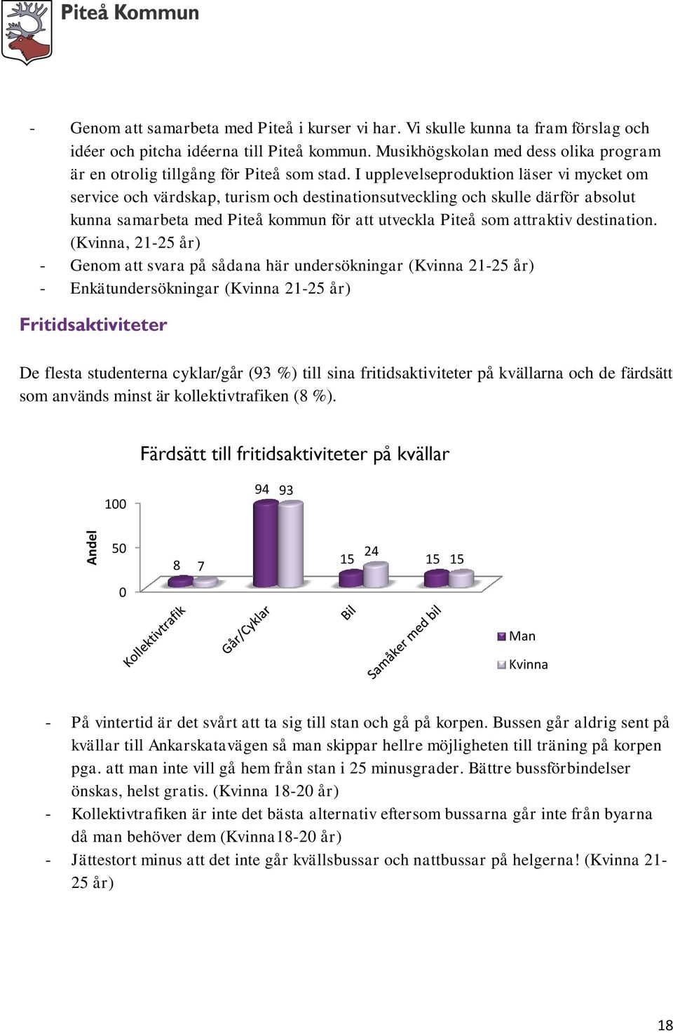 I upplevelseproduktion läser vi mycket om service och värdskap, turism och destinationsutveckling och skulle därför absolut kunna samarbeta med Piteå kommun för att utveckla Piteå som attraktiv