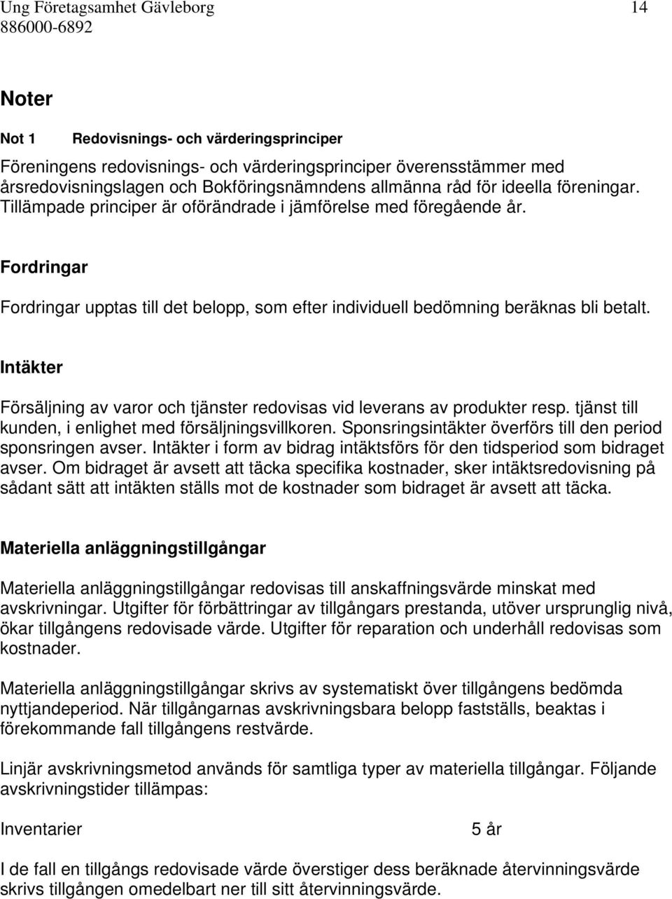 Fordringar Fordringar upptas till det belopp, som efter individuell bedömning beräknas bli betalt. Intäkter Försäljning av varor och tjänster redovisas vid leverans av produkter resp.