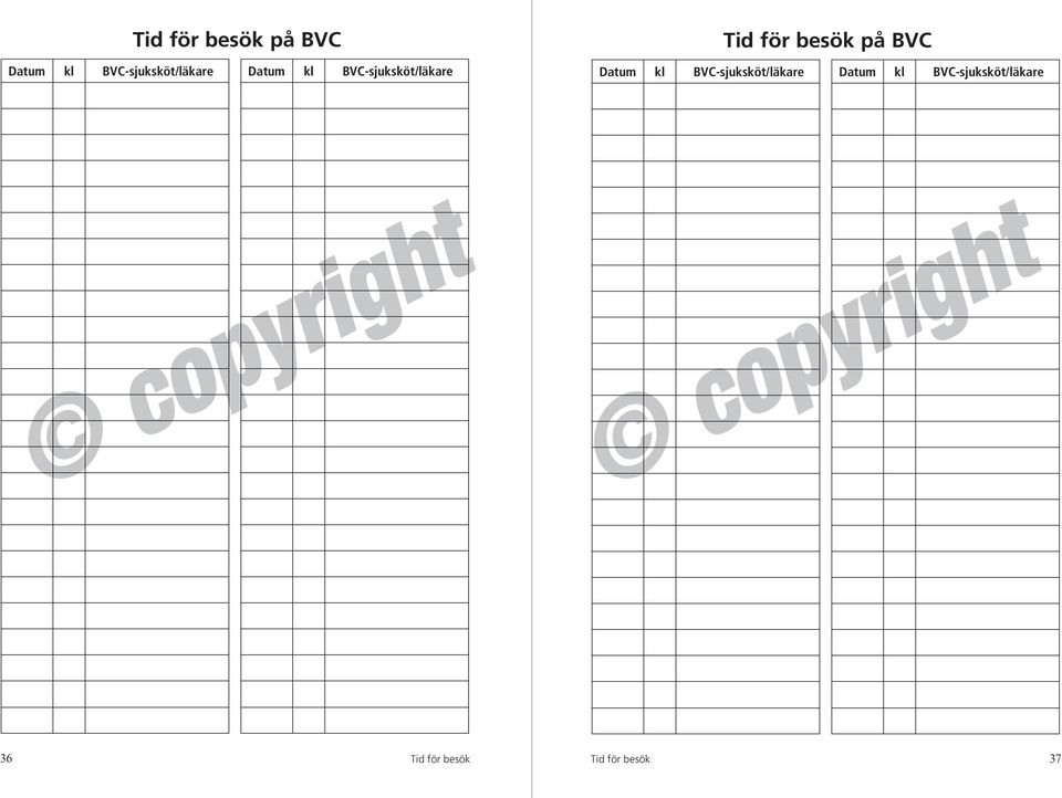 BVC-sjuksköt/läkare Datum  BVC-sjuksköt/läkare