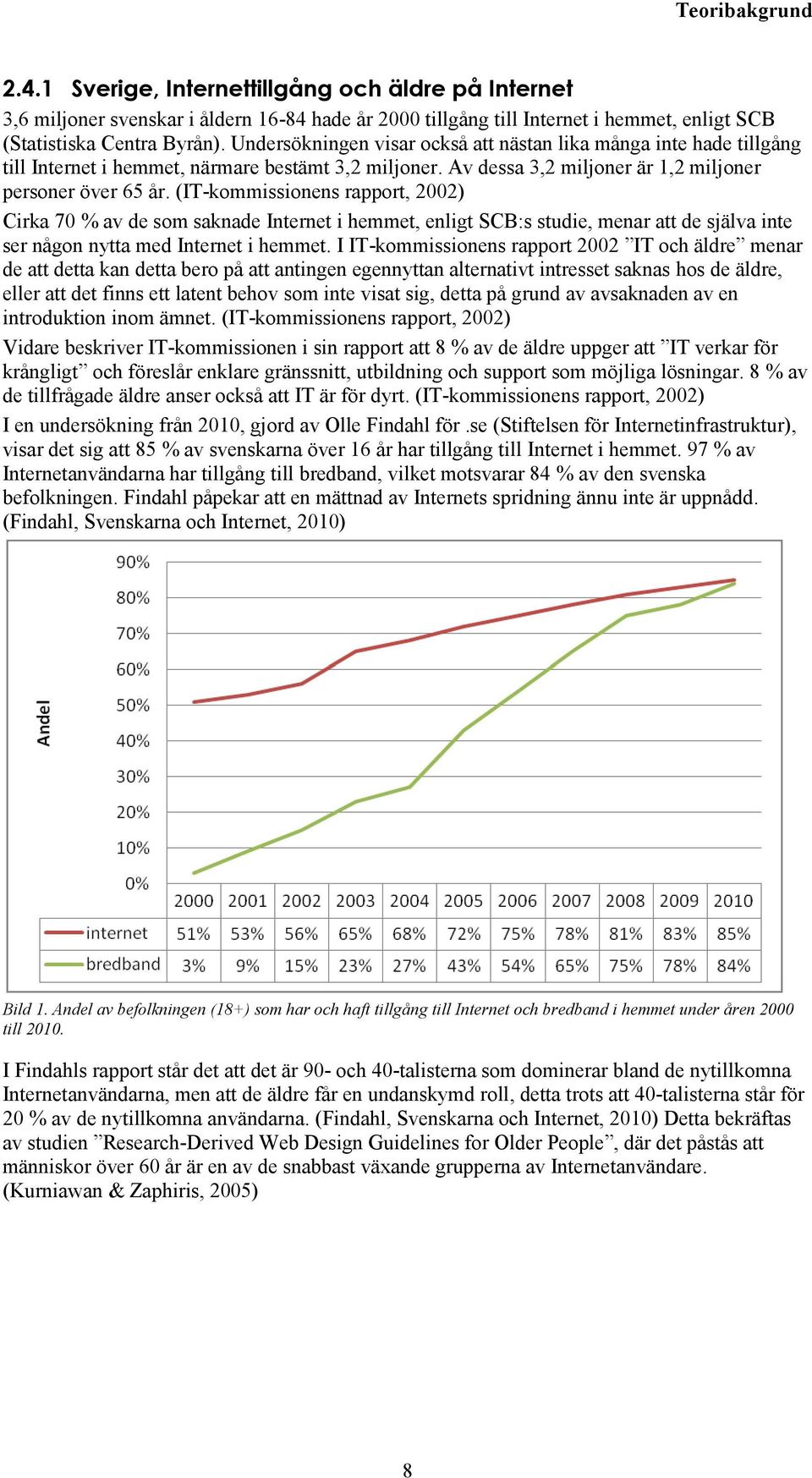 (IT-kommissionens rapport, 2002) Cirka 70 % av de som saknade Internet i hemmet, enligt SCB:s studie, menar att de själva inte ser någon nytta med Internet i hemmet.