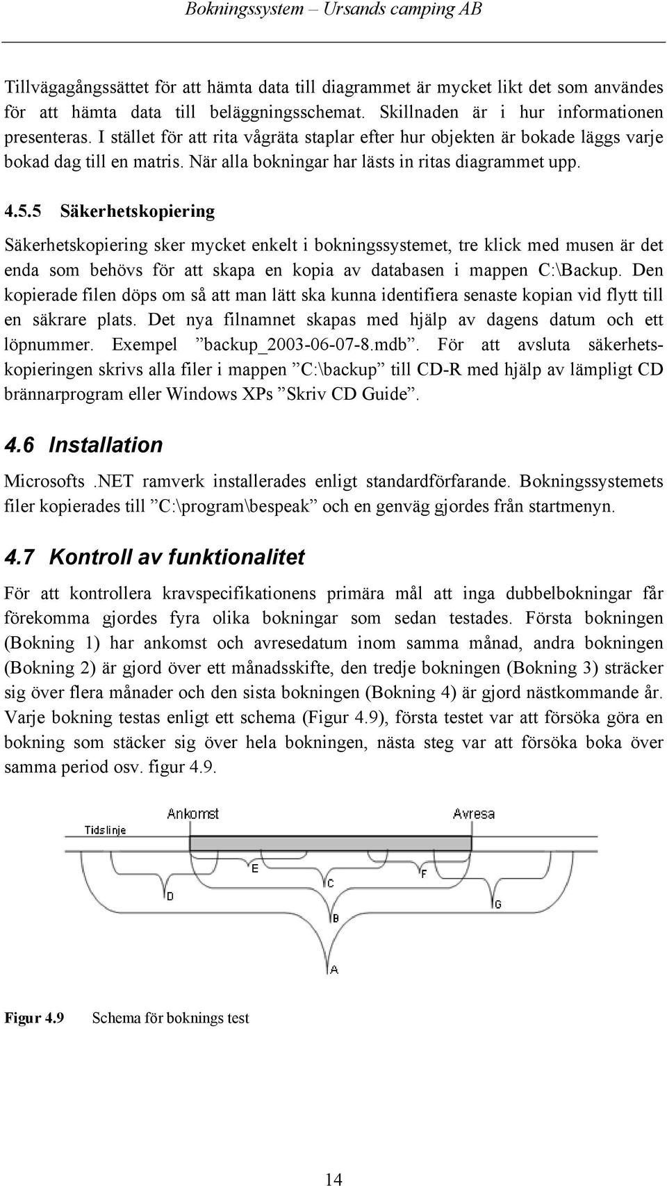 5 Säkerhetskopiering Säkerhetskopiering sker mycket enkelt i bokningssystemet, tre klick med musen är det enda som behövs för att skapa en kopia av databasen i mappen C:\Backup.