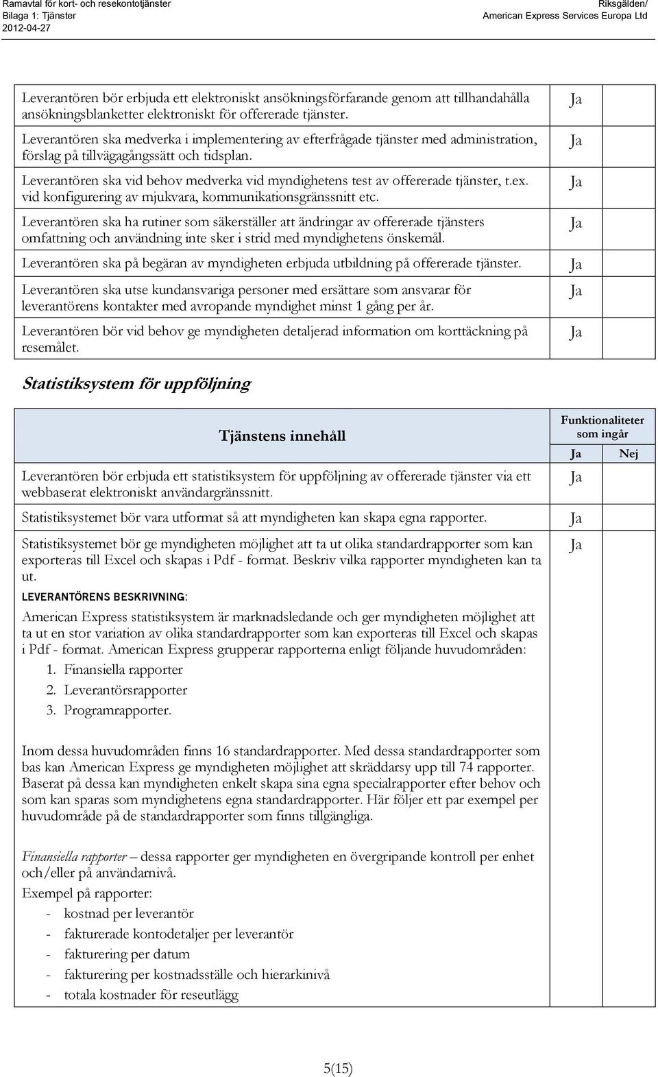 Leverantören ska vid behov medverka vid myndighetens test av offererade tjänster, t.ex. vid konfigurering av mjukvara, kommunikationsgränssnitt etc.