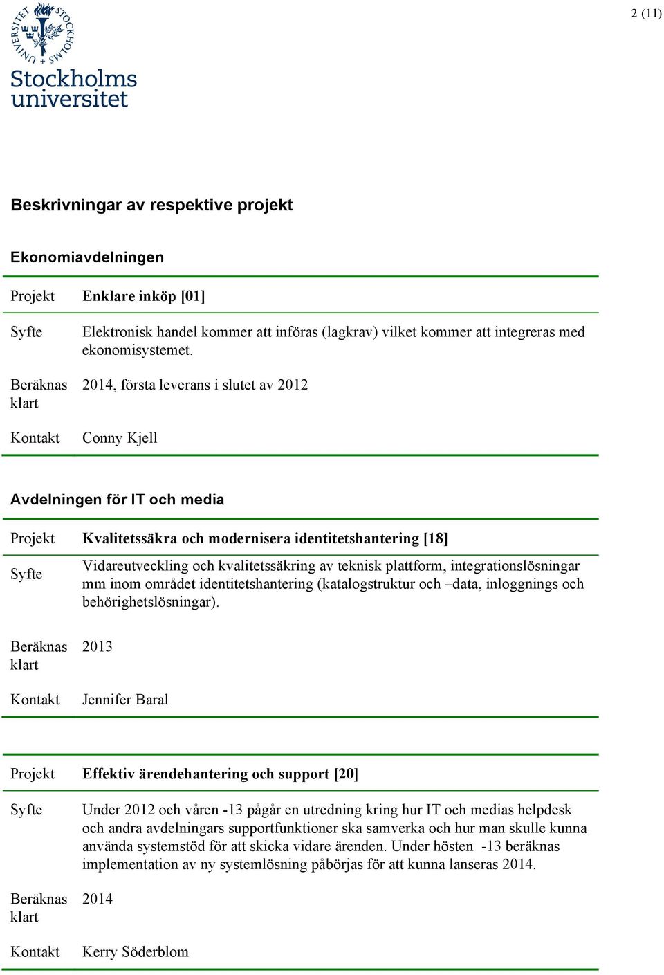 integrationslösningar mm inom området identitetshantering (katalogstruktur och data, inloggnings och behörighetslösningar).