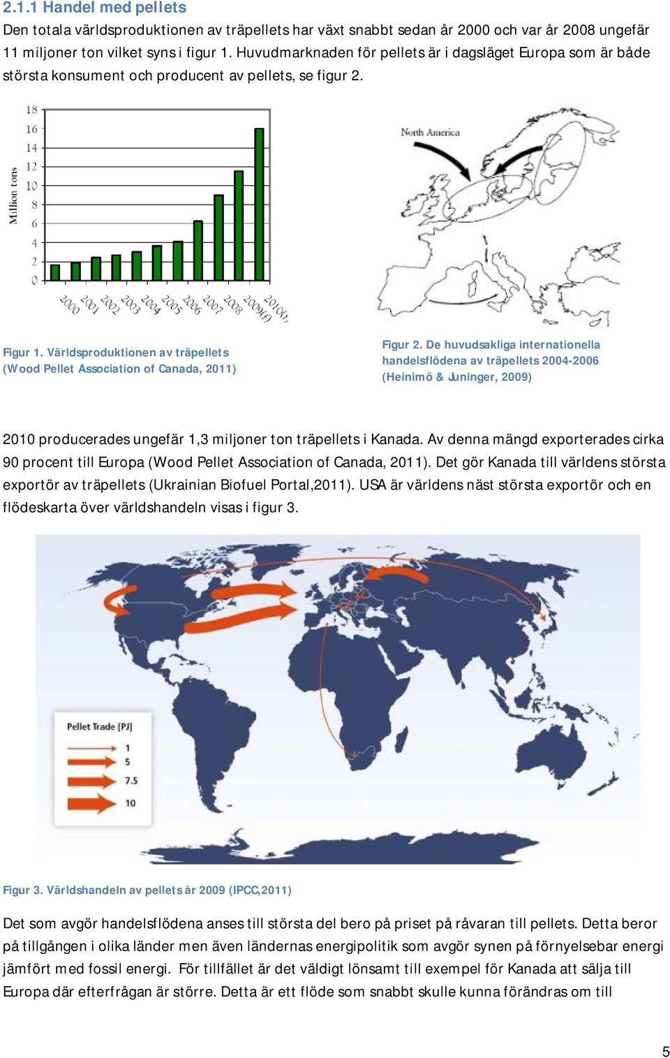 Världsproduktionen av träpellets (Wood Pellet Association of Canada, 2011) Figur 2.