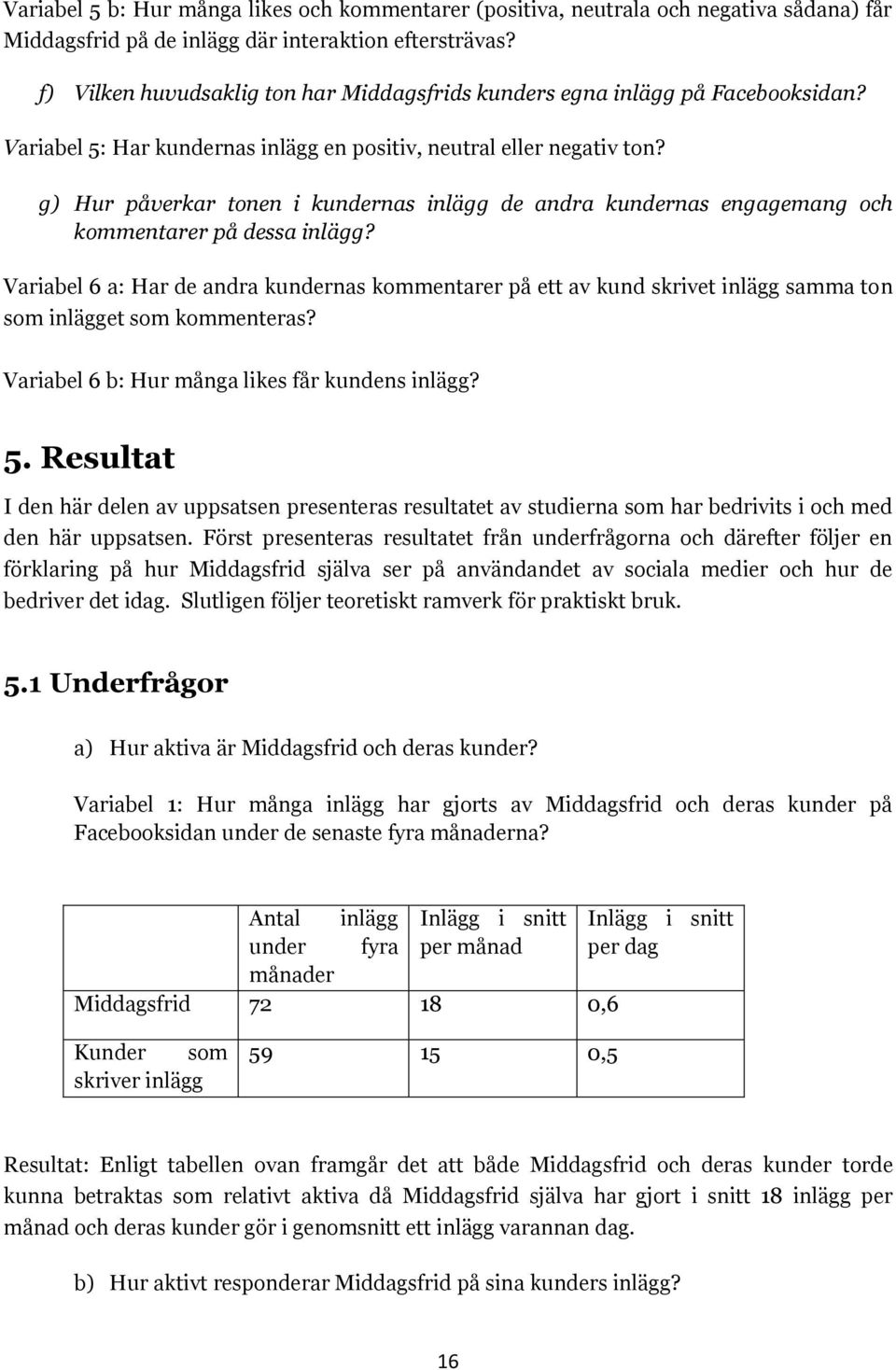 g) Hur påverkar tonen i kundernas de andra kundernas engagemang och kommentarer på dessa? Variabel 6 a: Har de andra kundernas kommentarer på ett av kund skrivet samma ton som et som kommenteras?