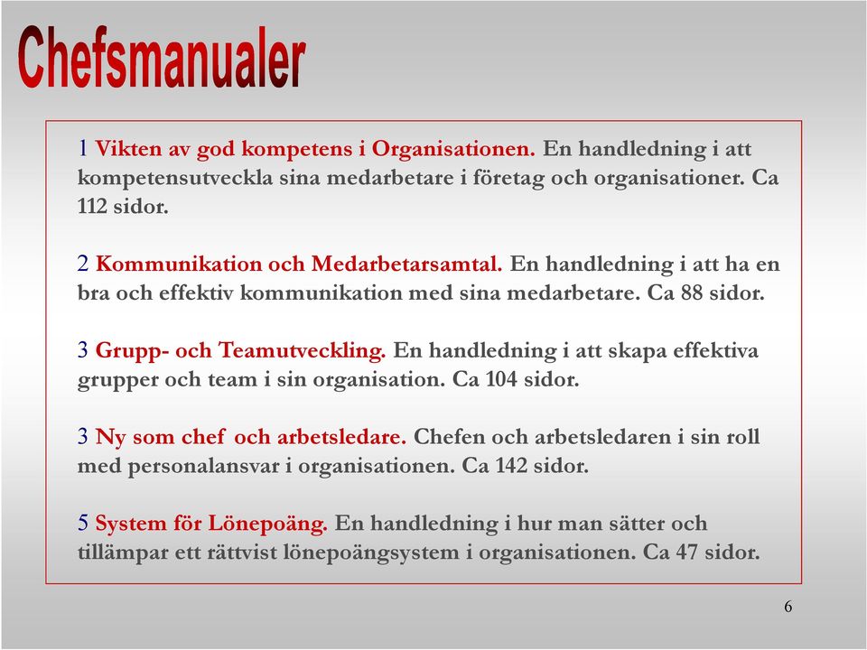 En handledning i att skapa effektiva grupper och team i sin organisation. Ca 104 sidor. 3 Ny som chef och arbetsledare.