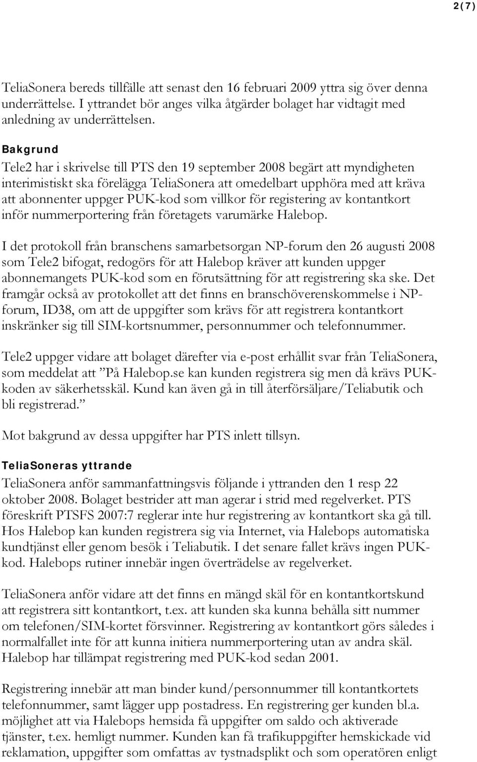 villkor för registering av kontantkort inför nummerportering från företagets varumärke Halebop.