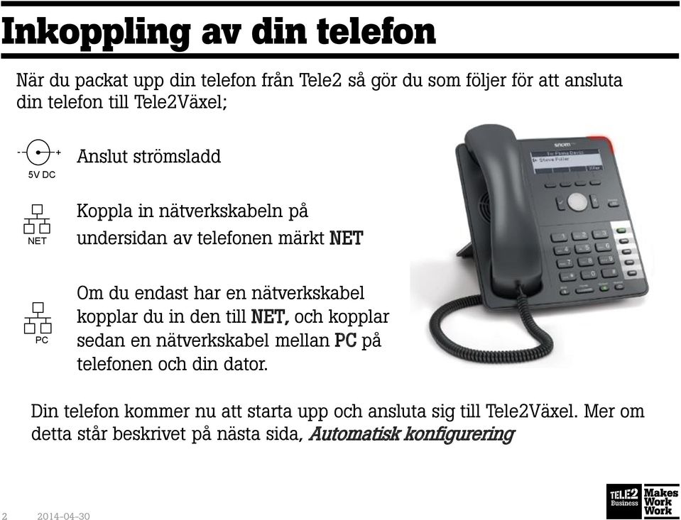 en nätverkskabel kopplar du in den till NET, och kopplar sedan en nätverkskabel mellan PC på telefonen och din dator.