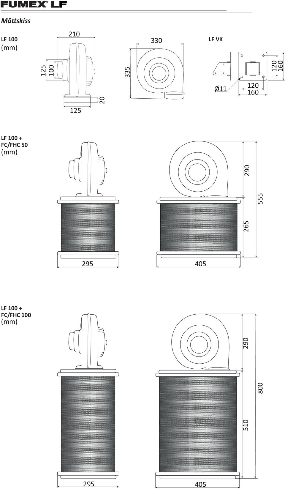 + FC/FHC 50 265 555 290 (mm) 295 405 295