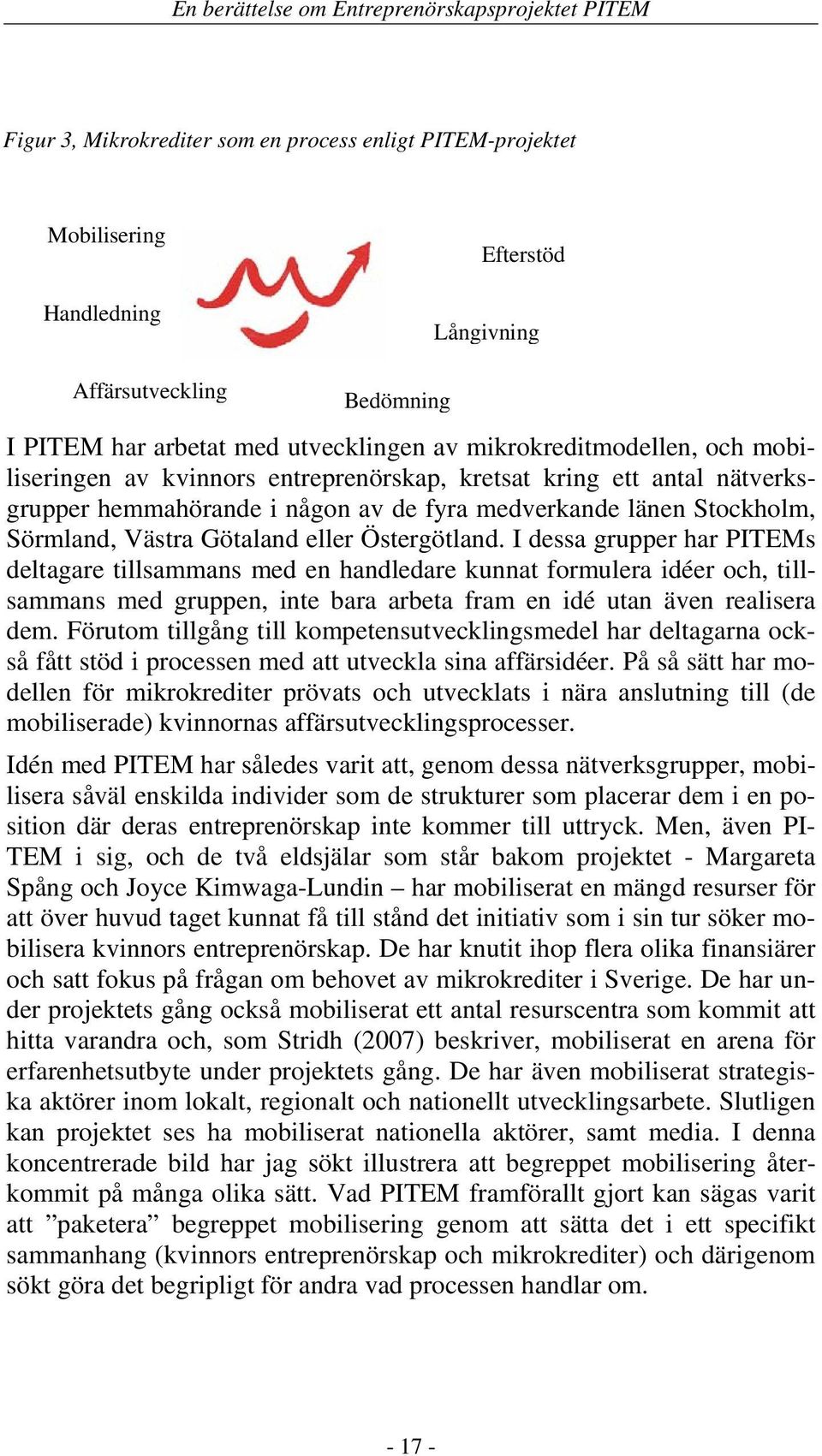 I dessa grupper har PITEMs deltagare tillsammans med en handledare kunnat formulera idéer och, tillsammans med gruppen, inte bara arbeta fram en idé utan även realisera dem.