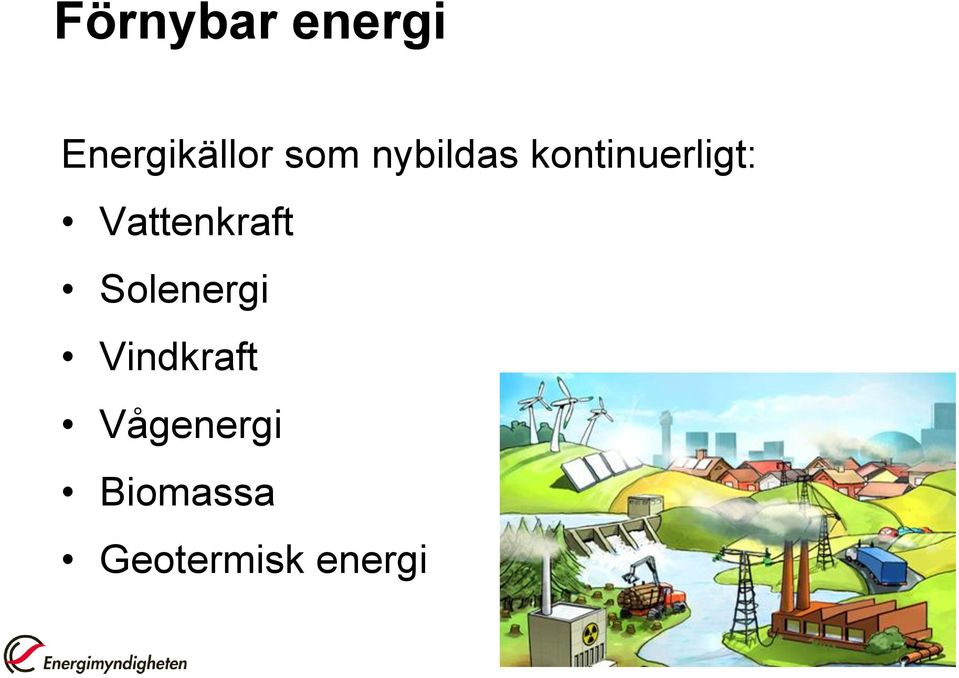 Vattenkraft Solenergi Vindkraft