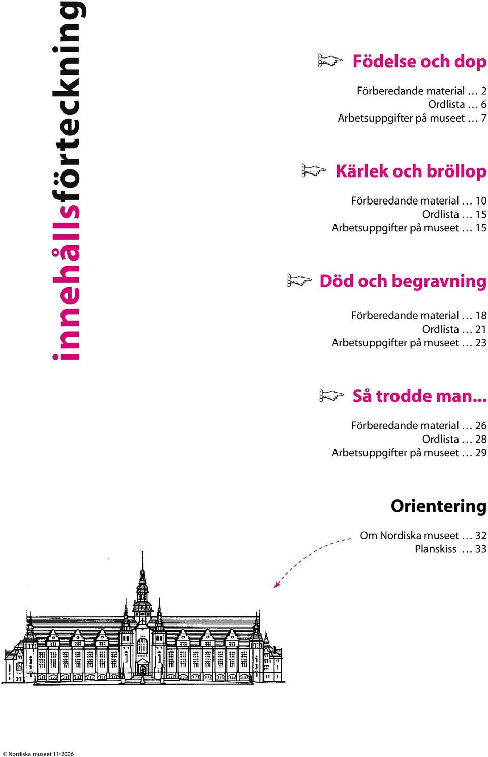 Förberedande material 18 Ordlista 21 Arbetsuppgifter på museet 23 p Så trodde man.