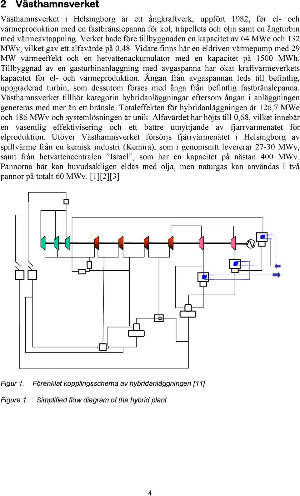 Vidare finns här en eldriven rmepump med 29 MW rmeeffekt och en hetvattenackumulator med en kapacitet på 1500 MWh.