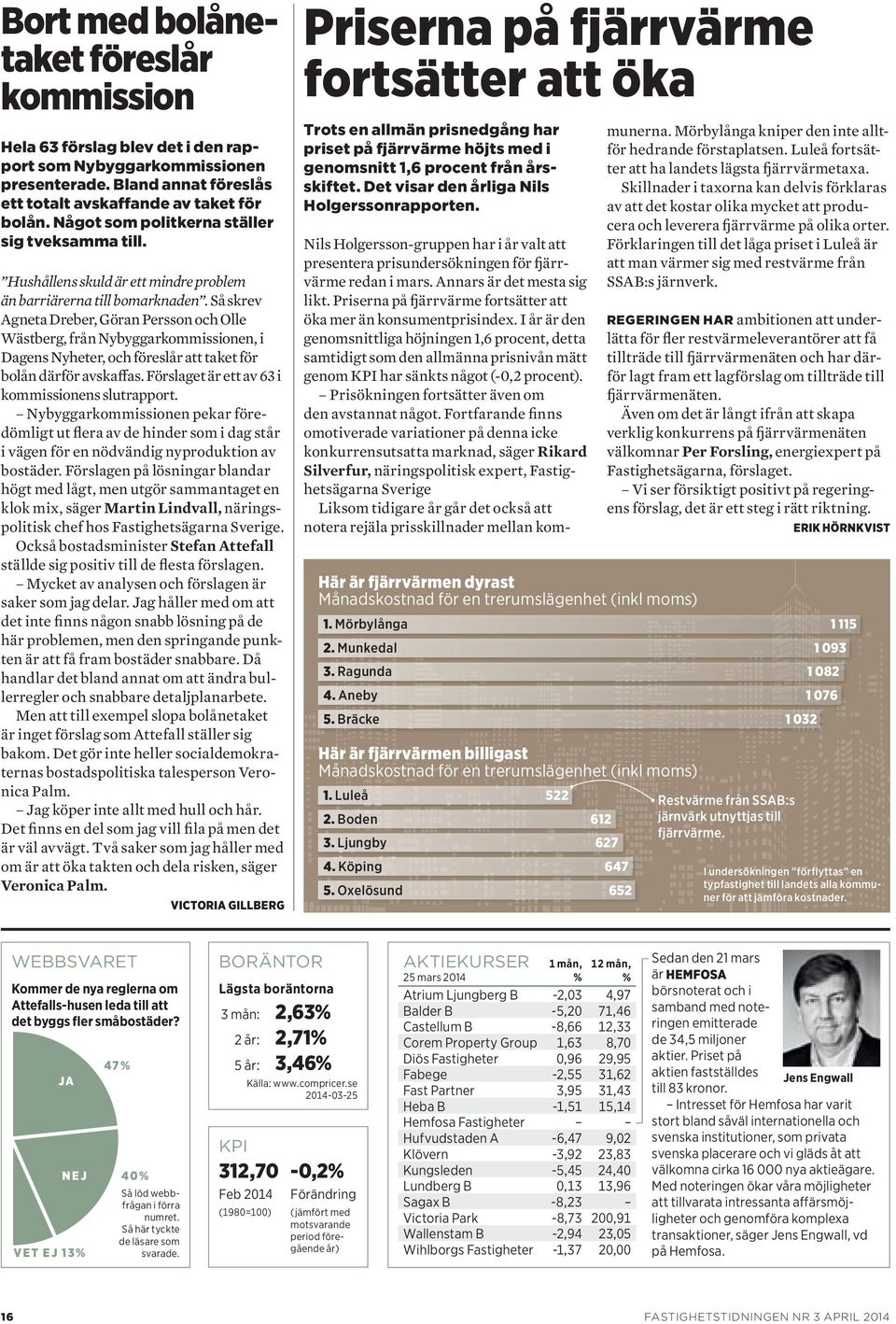 Så skrev Agneta Dreber, Göran Persson och Olle Wästberg, från Nybyggarkommissionen, i Dagens Nyheter, och föreslår att taket för bolån därför avskaffas.