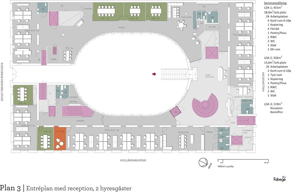 LOA 2; 326m 2 13,6m 2 /arb.plats 24 Arbetsplatser 2 Konf.