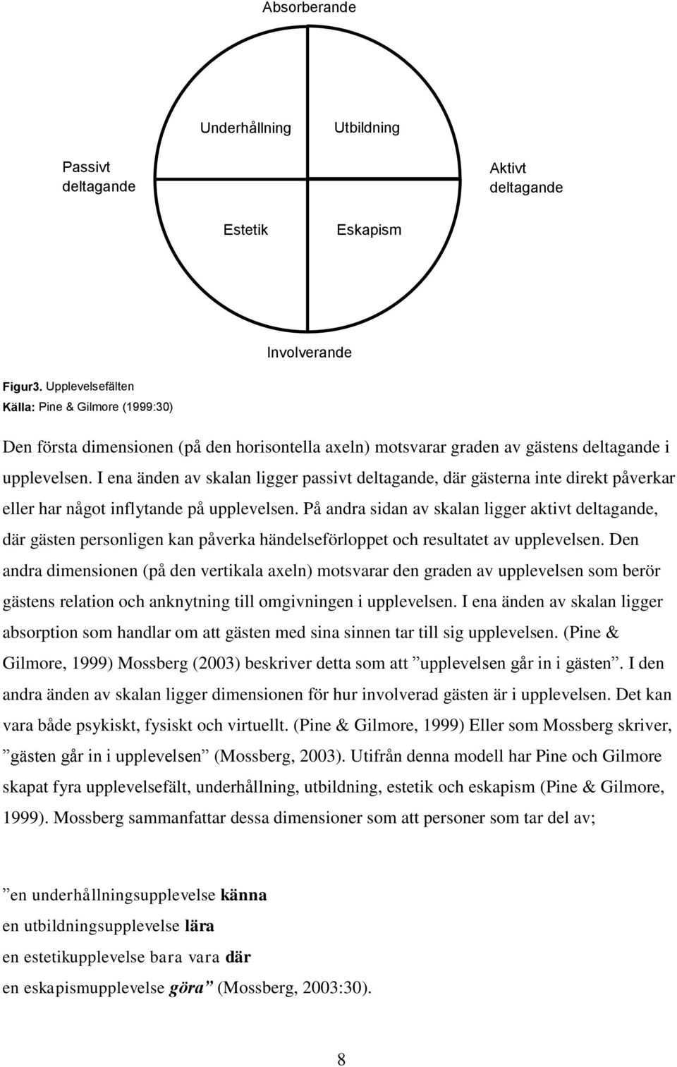 I ena änden av skalan ligger passivt deltagande, där gästerna inte direkt påverkar eller har något inflytande på upplevelsen.