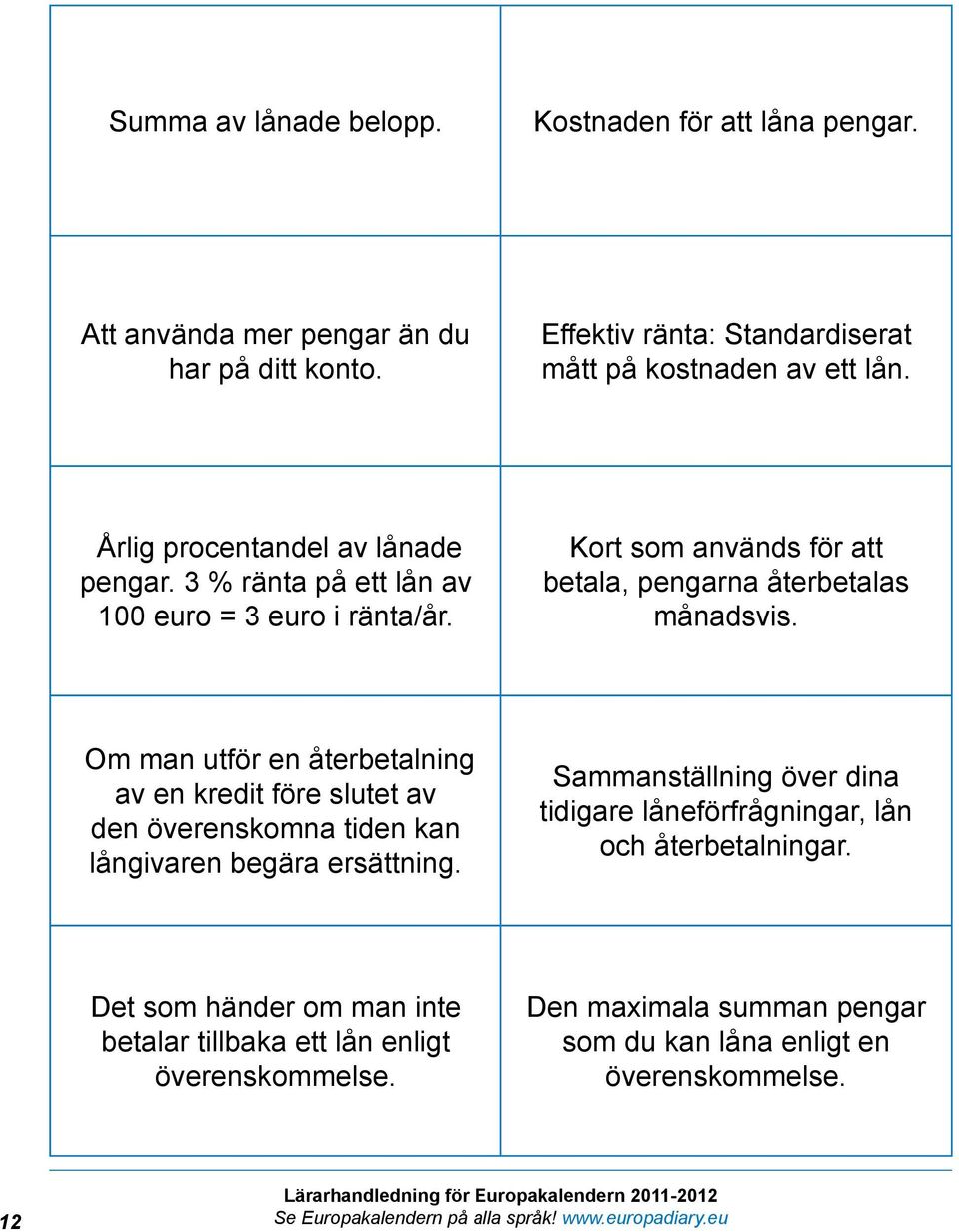 Om man utför en återbetalning av en kredit före slutet av den överenskomna tiden kan långivaren begära ersättning.