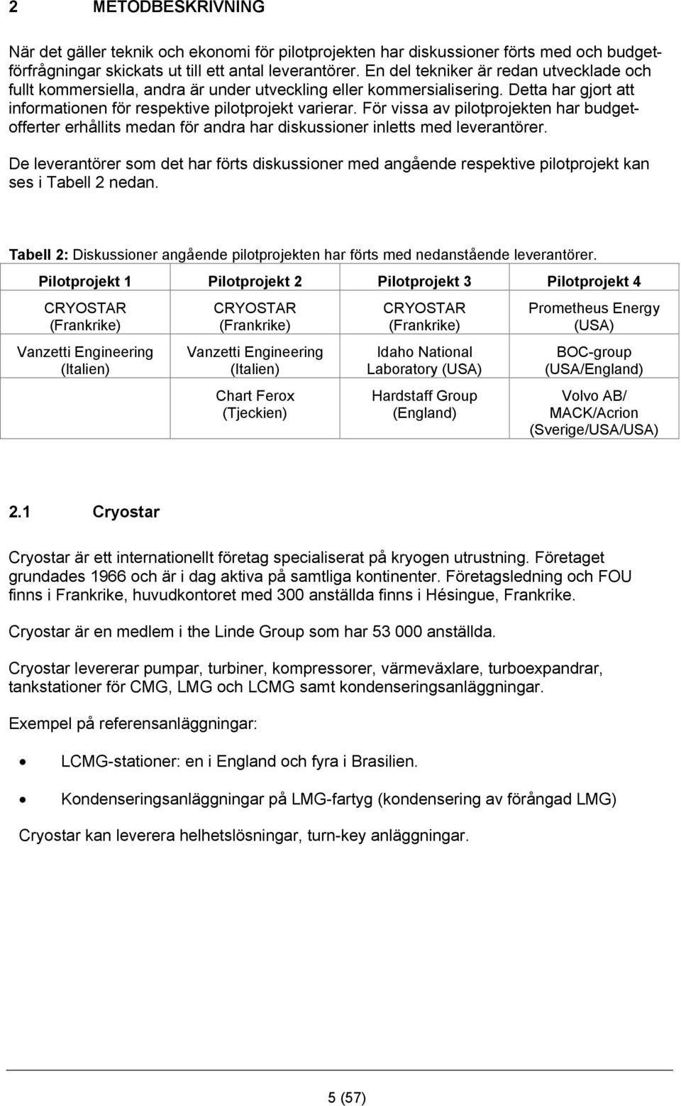 För vissa av pilotprojekten har budgetofferter erhållits medan för andra har diskussioner inletts med leverantörer.