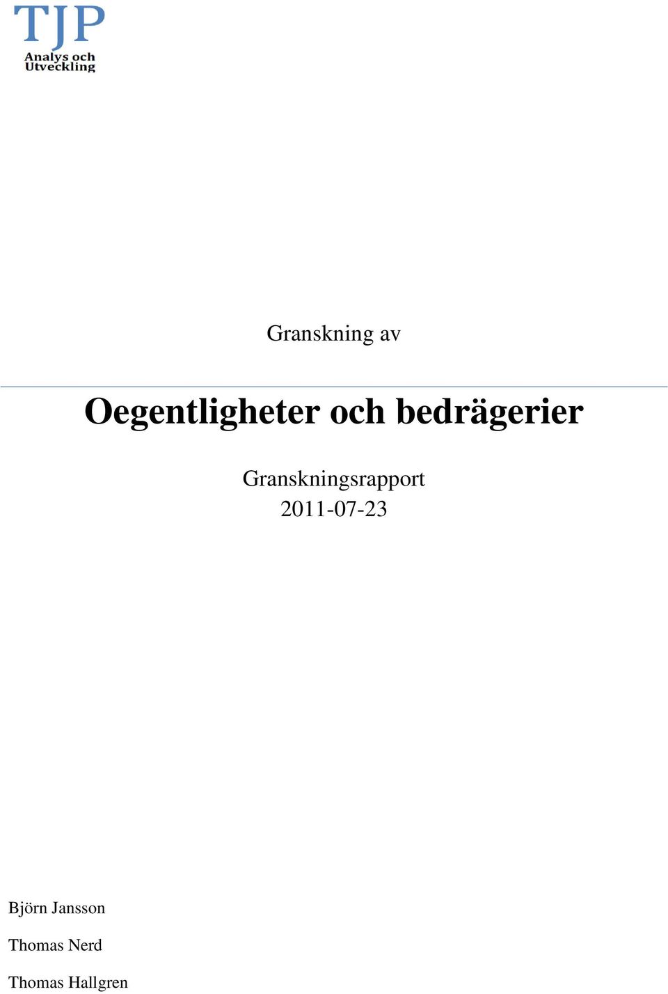 Granskningsrapport